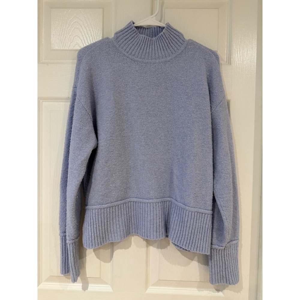 Nine West Womens Mock Neck Sweater‎ Light Blue Knit Pullover Size S Soft Girl